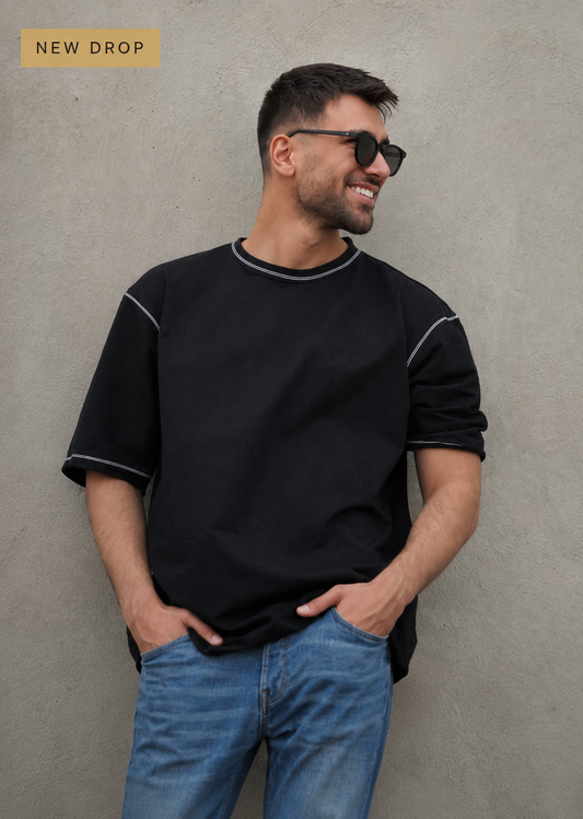 Classic Oversized Black Tee